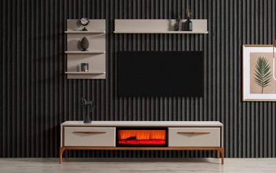 Kumsal Şömineli Tv Ünitesi