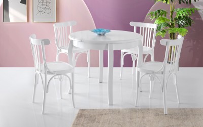 Begonya Beyaz Yemek Masası Takımı